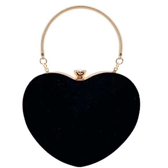 Heart Shaped Handbag Wedding Party Evening Bag Mini Clutch Chain Purse O_O - Picture 1 of 7